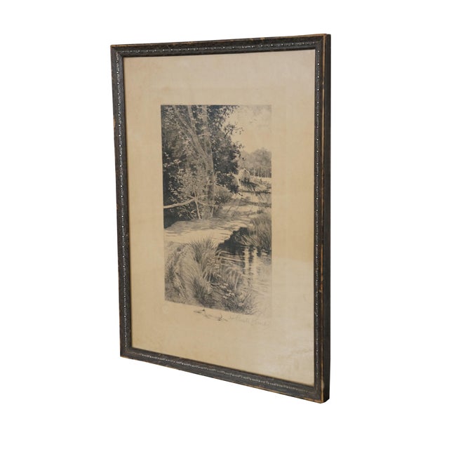 Victorian Antique Henry Pruett Share Signed Hay Wagon on a Country Lane Etching 20", Framed For Sale - Image 3 of 10