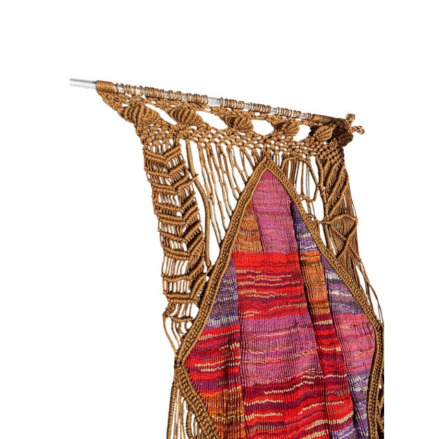 Textile Handmade Wool and Rope Tapestry, 1970s For Sale - Image 7 of 14