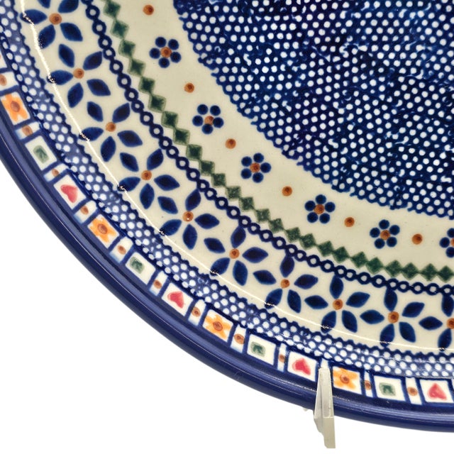 1990s 1990s Vena Unikat Hand-Painted Polish Pottery Teardrop Dish, Medium 15" For Sale - Image 5 of 9