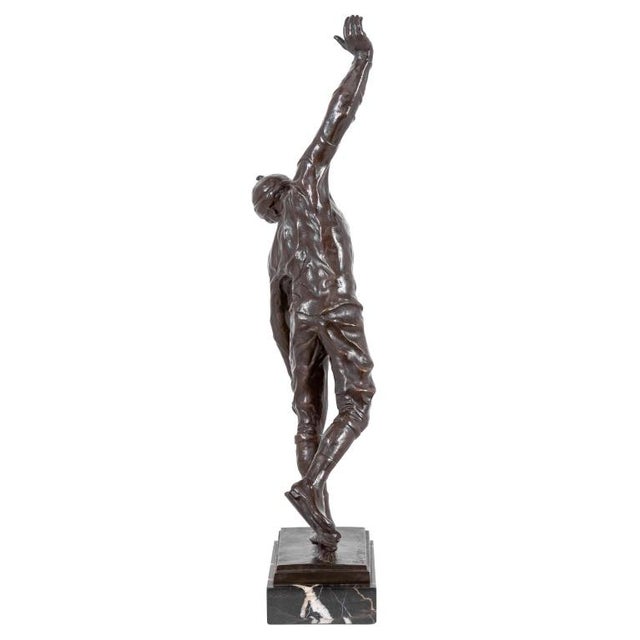 Figurative Leo Berger "Skater" Patinated Bronze For Sale - Image 3 of 4