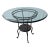 Vintage Glass Top Wrought Iron Bistro Table For Sale