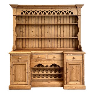 Vintage Rustic Knotty Pine Hutch For Sale