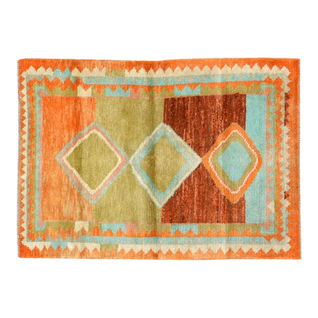 Vintage Gabbeh Knotted Wool Rug, 2'8''x3'10'' For Sale