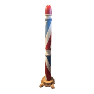 19th C Red, White and Blue Barber Pole For Sale