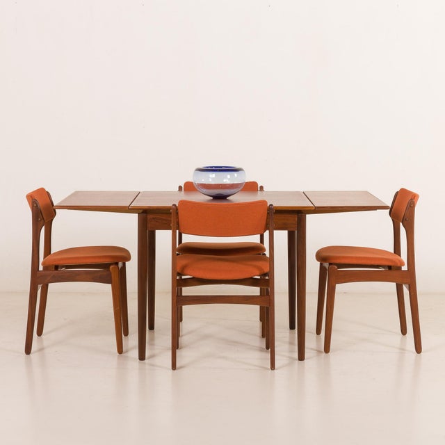 1960s Mid-Century Danish Square Teak Table with Hidden Extensions, 1960s For Sale - Image 5 of 13