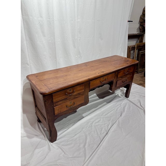 Wood French 18th Century Antique Walnut Desk / Console Table For Sale - Image 7 of 12
