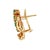 Contemporary 1960's 18k Yellow Gold Emerald and Diamond Stylized Earrings, Pair For Sale - Image 3 of 5