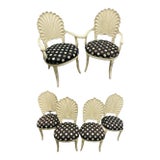 Italian Venetian Grotto Style Scalloped Shell Back Dining Chairs - Set of 6 For Sale