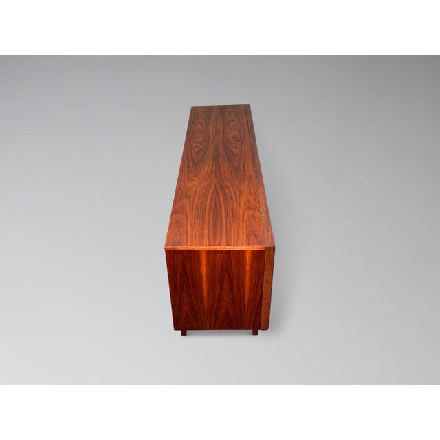 United Furniture Corporation Restored United Diamond Front Dresser Nine Drawer Walnut Lowboy For Sale - Image 4 of 10