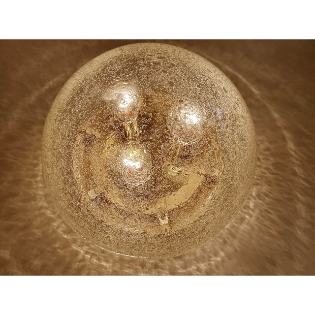 Large Glass and Brass Ceiling Light from Limburg For Sale - Image 12 of 18