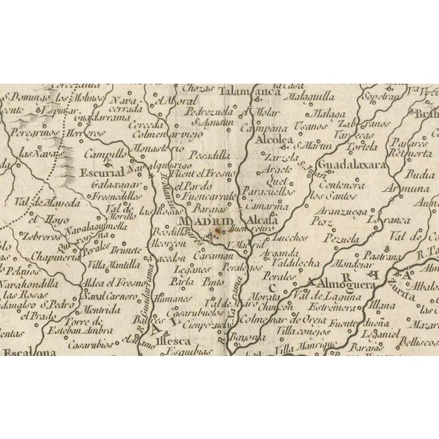 Paper Detailed Engraving Highlighting Key Regions of Southern Spain and Castile, 1752 For Sale - Image 7 of 9