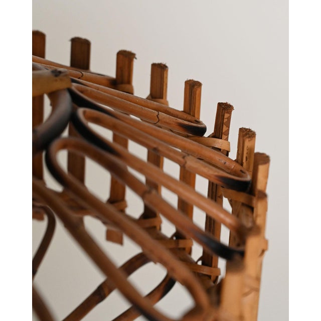 1970s Bamboo and Woven Rattan Ceiling Lamp, 1970s For Sale - Image 5 of 9