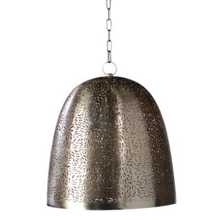 Perforated Nickel Dome Contemporary Indian Pendant Light For Sale