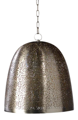 Perforated Nickel Dome Contemporary Indian Pendant Light