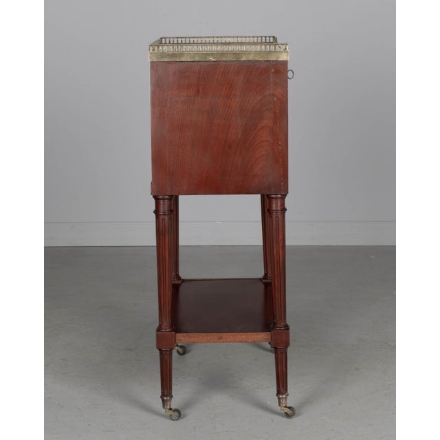 19th Century Louis XVI Style Marble Top Nightstand or Side Table For Sale - Image 5 of 10