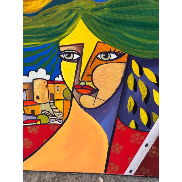 Late 20th Century Arkone Cubist Abstract Original Painting, Signed For Sale - Image 4 of 12