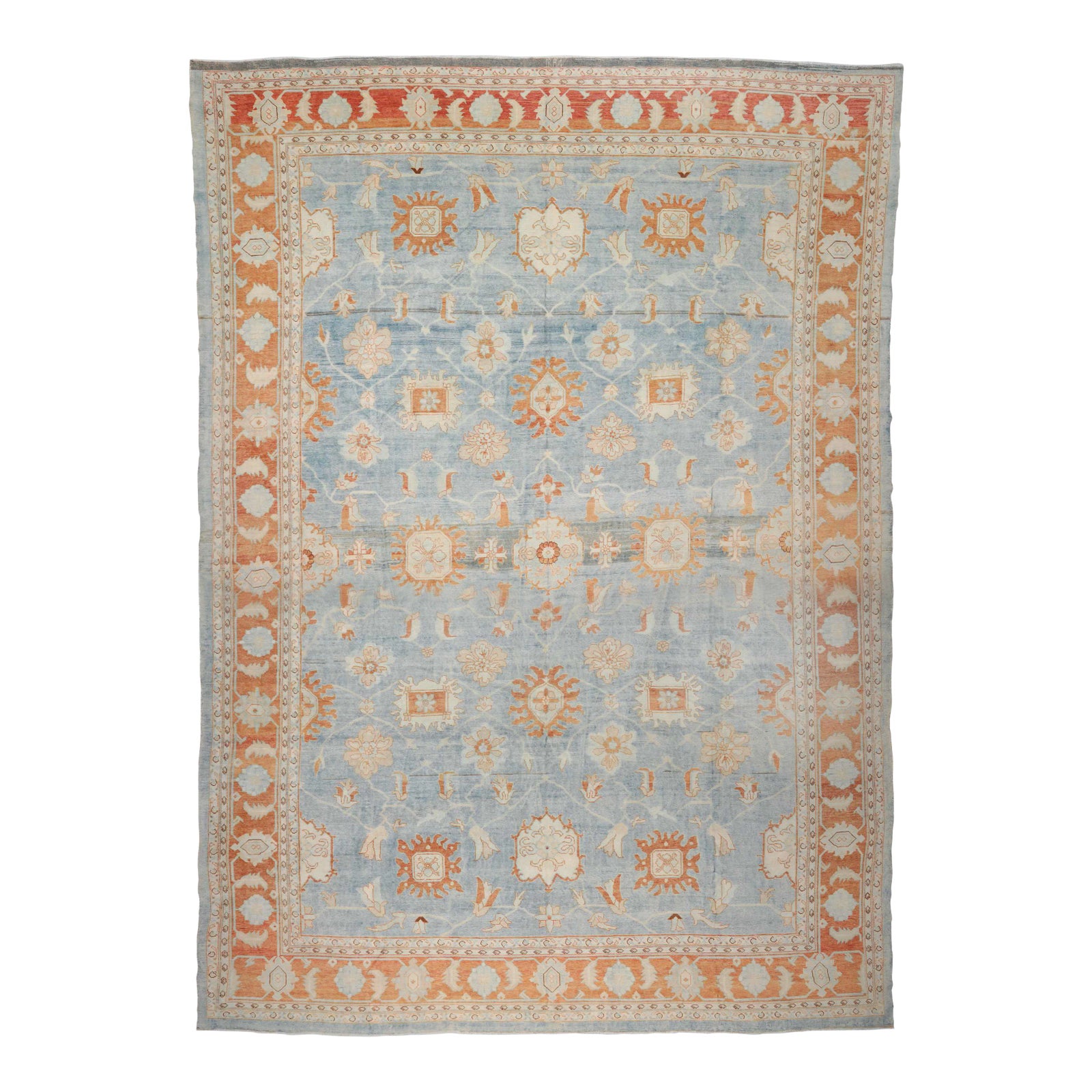 Mid 20th Century Oversized Vintage Washed Out Mahal Rug | Chairish