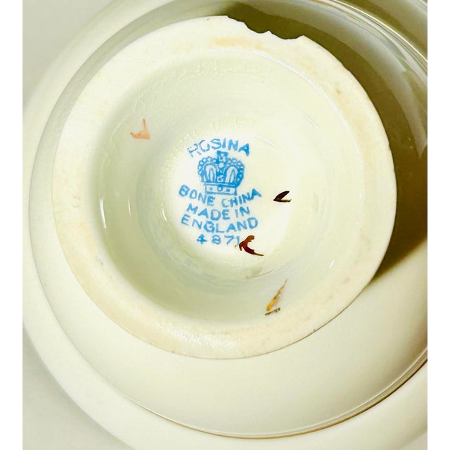 White 5 English Cups and Saucers For Sale - Image 8 of 12