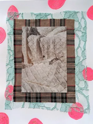 "Fun While It Lasted" Contemporary Abstract Mixed-Media Fashion Collage by Frances Sousa