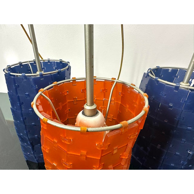 Blue Bloc T Lamps by Rodolfo Dordoni for Arteluce / Flos, Italy, 1980s, Set of 3 For Sale - Image 8 of 9