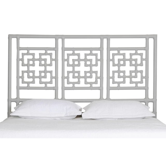 This headboard features classic Rattan design in a geometric pattern. Constructed of solid rattan and hand bound with...