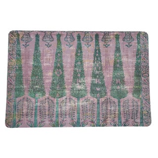 Nicolette Mayer Topkapi Garden Green Pink Rectangle Pebble Placemats, Set of 4 For Sale