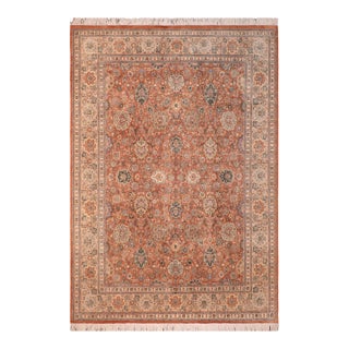 Shabby Chic Pak-Persian Orange/Tan Wool Rug - 8'0'' X 10'1'' For Sale