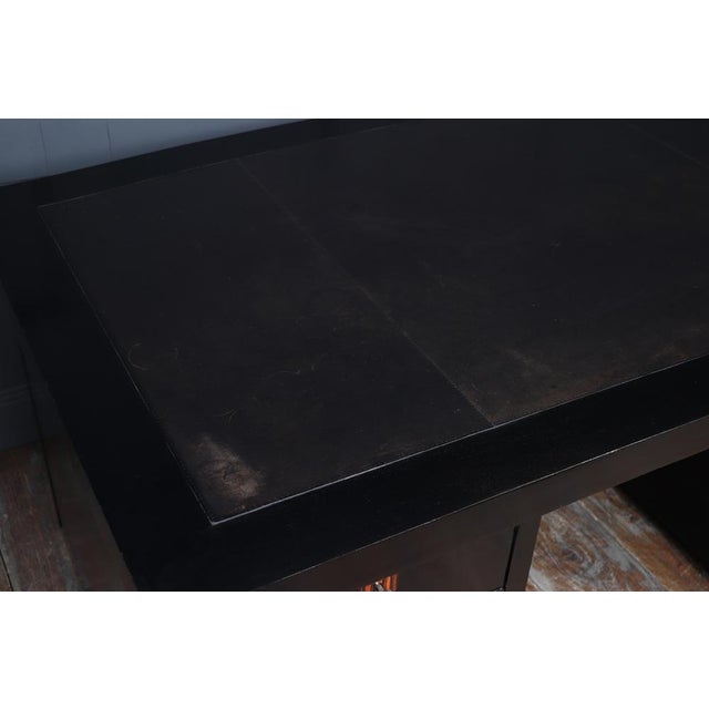 French Art Deco Ebonised Desk with Leather Top, 1930 For Sale - Image 6 of 18