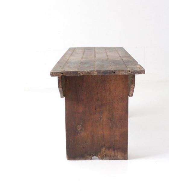 Antique Primitive Farmhouse Bench For Sale - Image 10 of 18