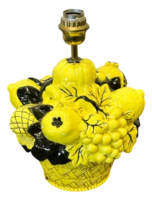 Italian Lemon Fruit Basket Table Lamp by Uco Zaccagnini, 1970s