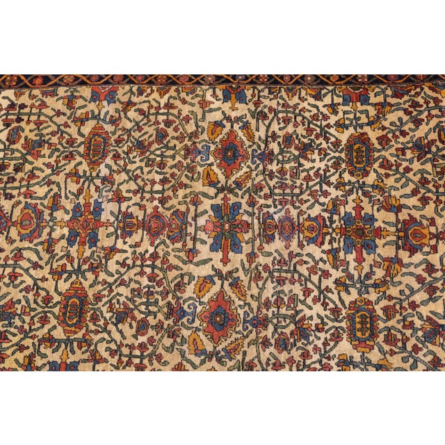 Tan Antique Persian Farahan Sarouk Rug 4'2'' X 6'6'' For Sale - Image 8 of 9