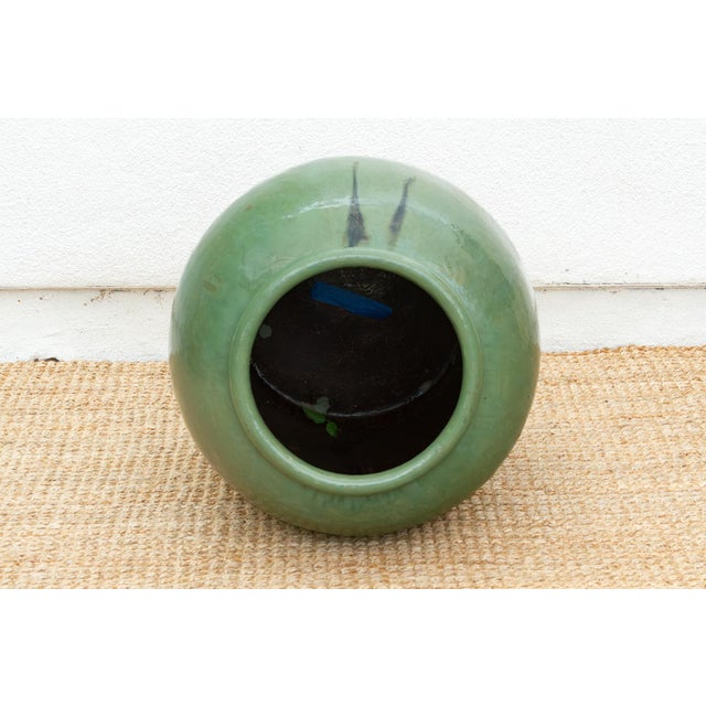 Ceramic Oversized Qing Dynasty Style Celadon Green Planter For Sale - Image 7 of 9
