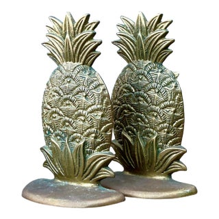 Vintage Brass Pineapple Bookends. - Set of 2 For Sale