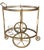 Vintage Brass and Onyx Serving Trolley with Glass, 1960 For Sale