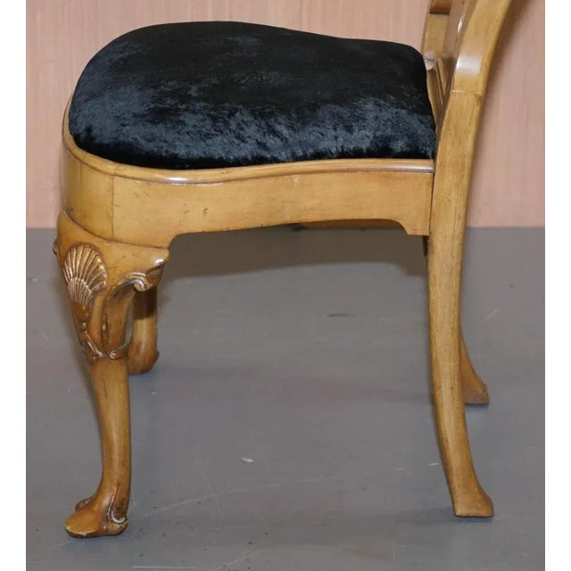 Walnut Queen Anne Dining Chairs, Set of 4 For Sale - Image 16 of 18