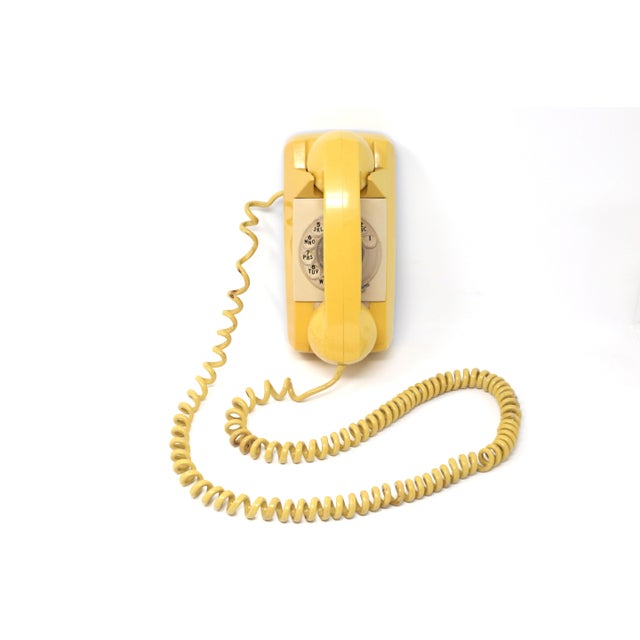 Vintage 1976 Starlite Yellow Rotary Wall Phone Chairish
