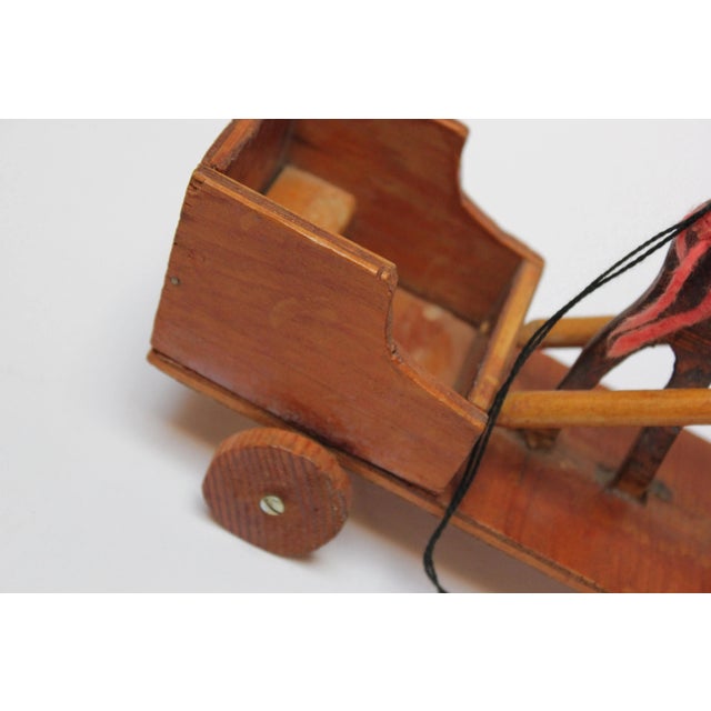 Hand-Carved Folk Art Horse Pulled Cart For Sale - Image 9 of 12