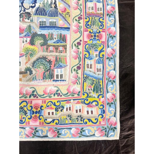 Late 19th / E. 20th Century Ottoman Turkish Mihrab Embroidered Tapestry For Sale - Image 11 of 12