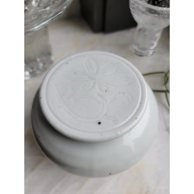 Ceramic Handmade Japanese White Porcelain Lotus Flower Lidded Container From Rw Guild by Tomoko Sakai For Sale - Image 7 of 15