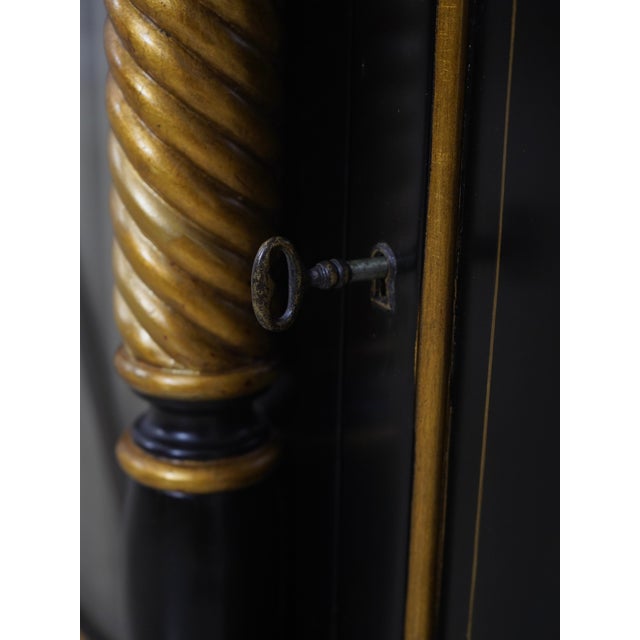 1990s Hickory White Co Regency Style Black & Gold Sideboard For Sale - Image 9 of 18