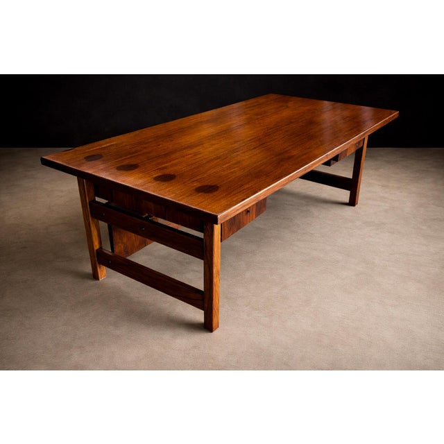 Brazilian Modern Rosewood Desk With Dual Drawers — Brazil, 1960s For Sale - Image 15 of 15