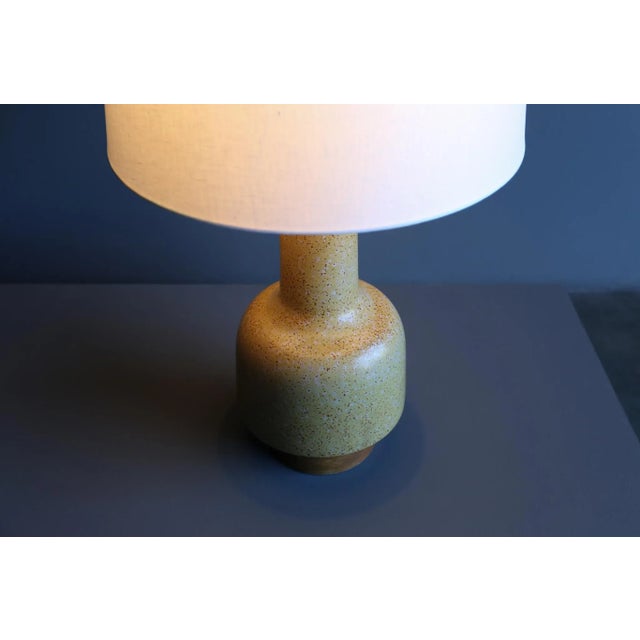 Forest Green David Cressey Large Scale Ceramic Lamp, Circa 1970 For Sale - Image 8 of 13