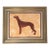Dog Greyhound Burnt Umber Burnt Orange Minimalism Style of Erte Art Deco Oil Painting by Cleo Plowden For Sale