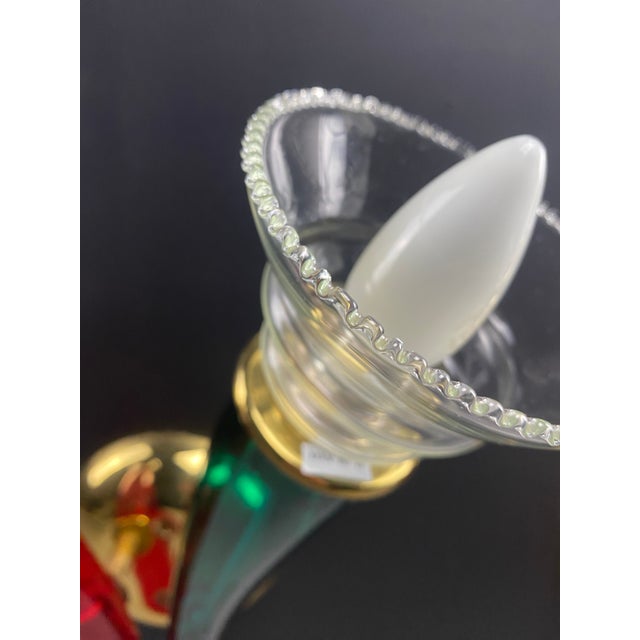 Ducale Hand Blown Red and Green Murano Glass Sconce by VeArt, 1970 For Sale - Image 11 of 17