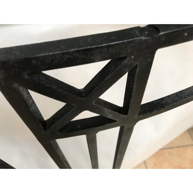 Wood Glass and Metal Iron Console Side Table For Sale - Image 7 of 18