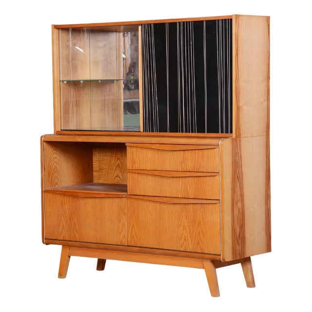 Mid-Century Ash Sideboard attributed to Bohumil Landsman for Jitona Soběslav, 1950s For Sale