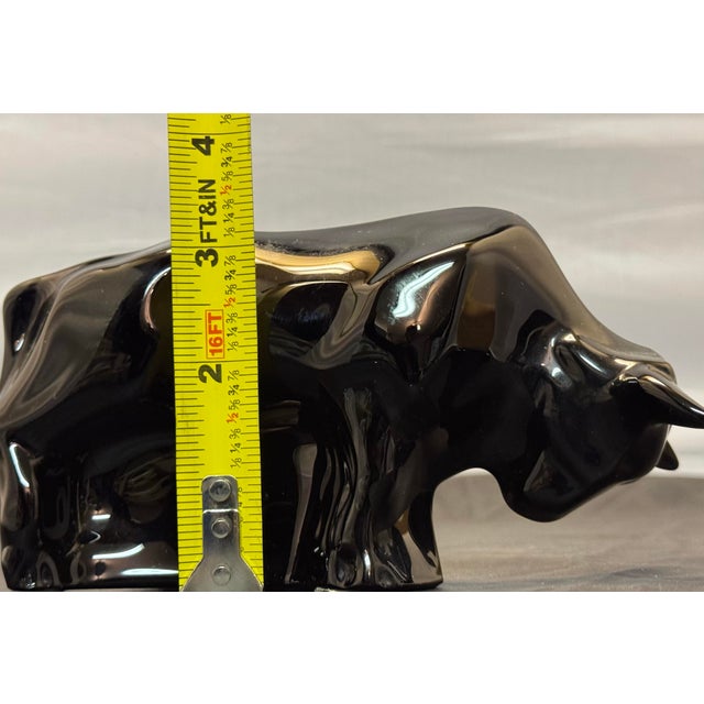 Baccarat Black Bull Figurine Large 6.5" Vintage Crystal Made in France Signed For Sale - Image 10 of 11