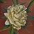 Unfolding Petals on Copper by Robin Hextrum | Oil on Artefex Copper Panel Flower with Leaves For Sale