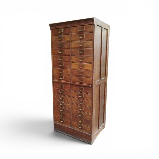 Vintage Danish Archive Filing Cabinet in Oak from Silkeborg Møbelfabrik, 1920s For Sale - Image 14 of 14
