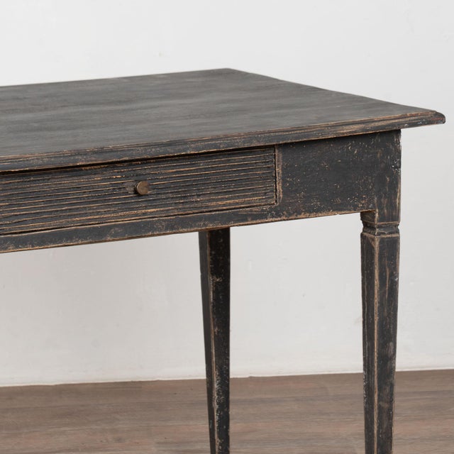 19th Century Swedish Black Side Table With Single Drawer For Sale - Image 10 of 14
